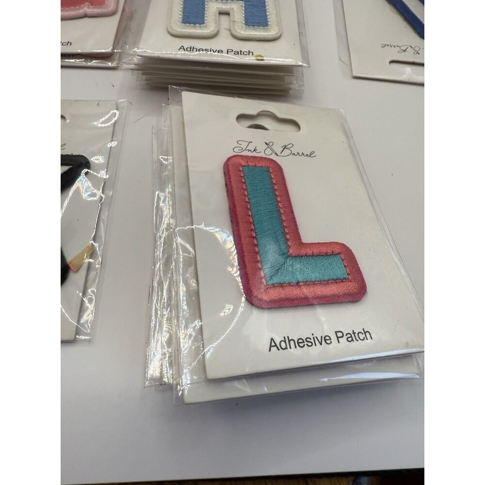 LOT OF 88 RANDOM ADHESIVE PATCHES NWT Ink And Barrel All letters except B - Picture 8 of 9